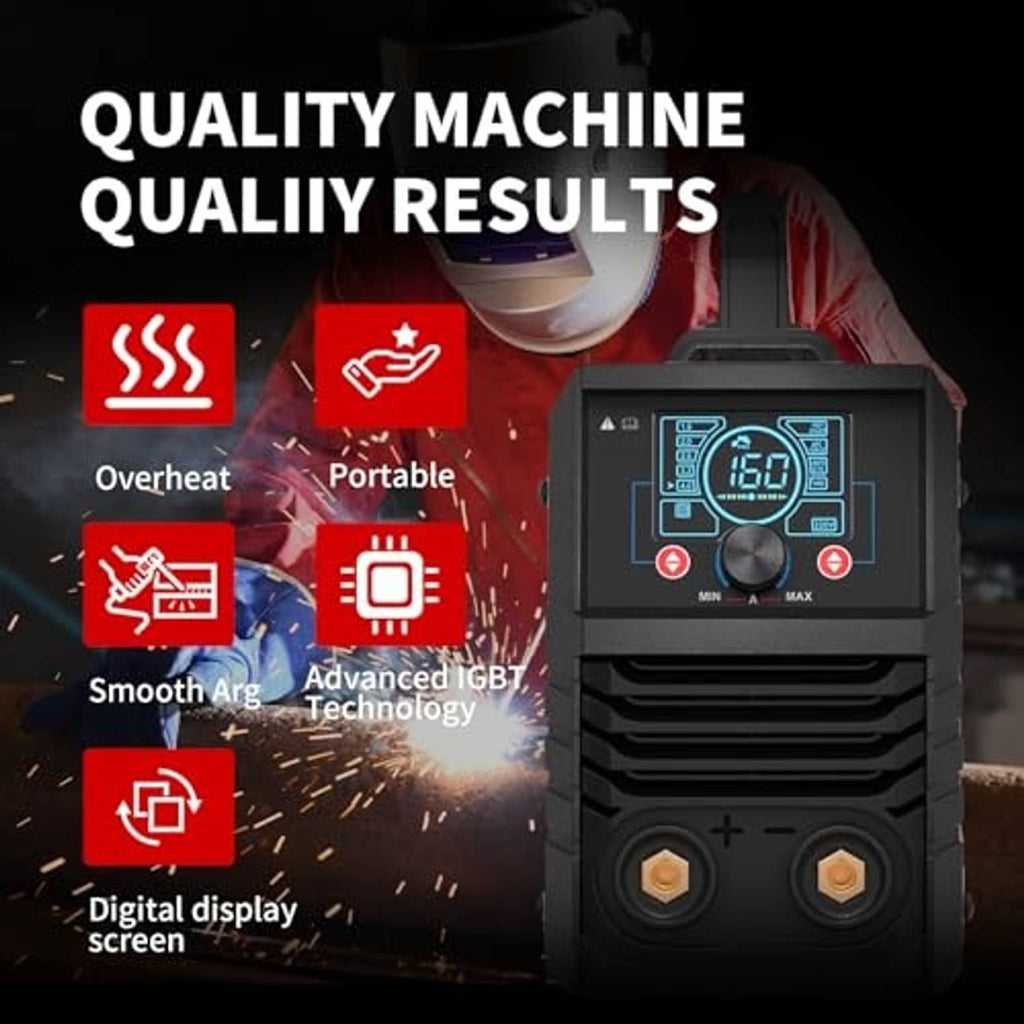 Portable inverter welder with digital display and dual output terminals
