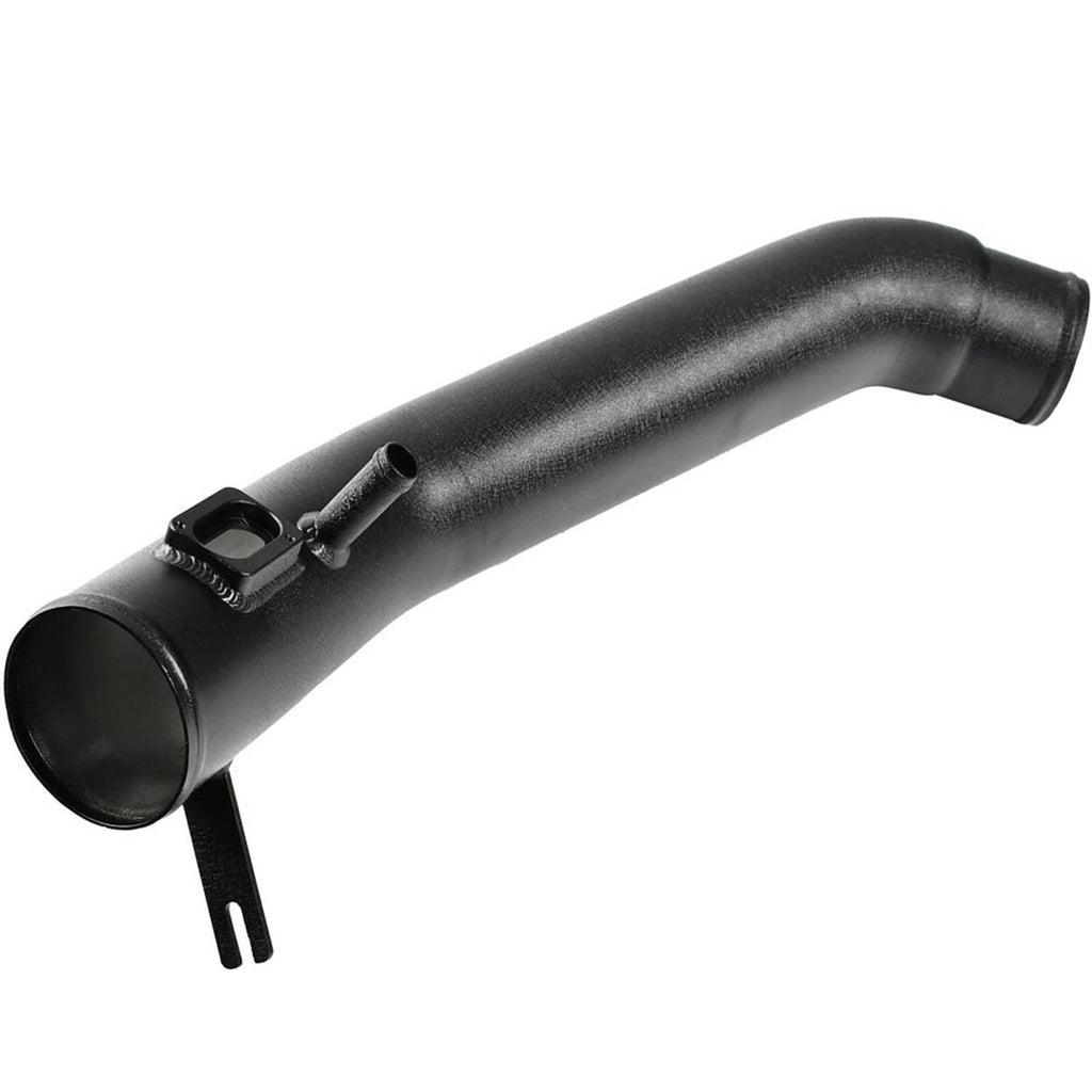 Black intake pipe with bracket and coupler for cold air intake system