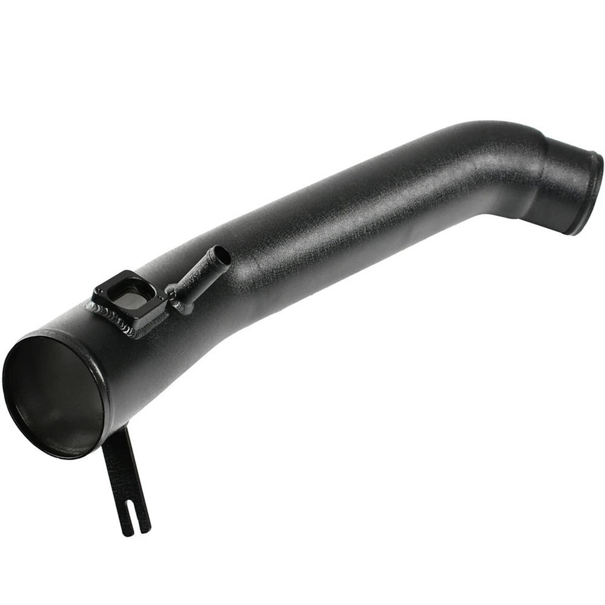 Black intake pipe with bracket and coupler for cold air intake system