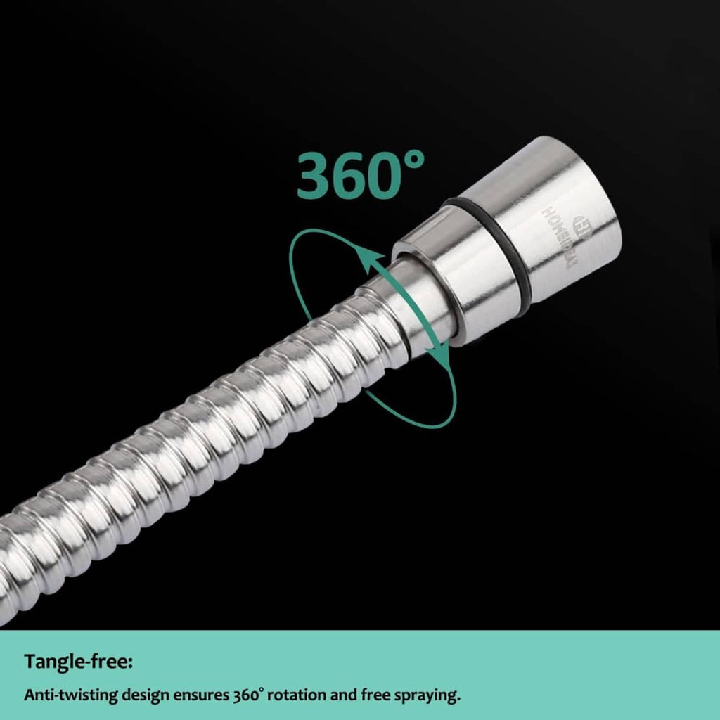 Stainless steel shower hose connector designed for 360-degree rotation