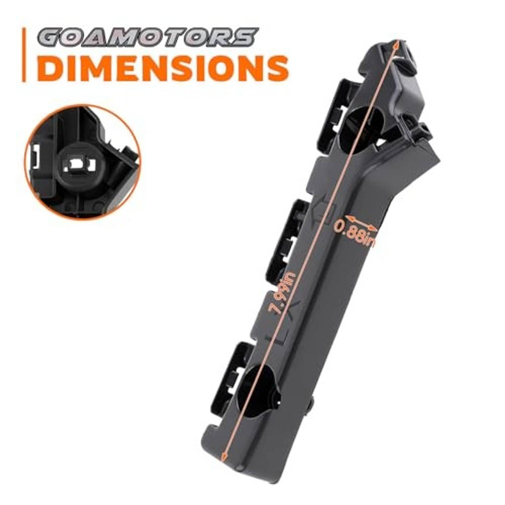 Black front bumper cover support bracket with long body and mounting holes