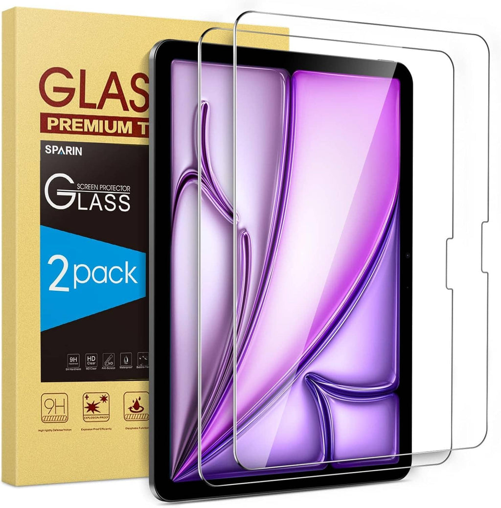 Clear iPad tempered glass screen protector 2-pack with aligned glass sheets