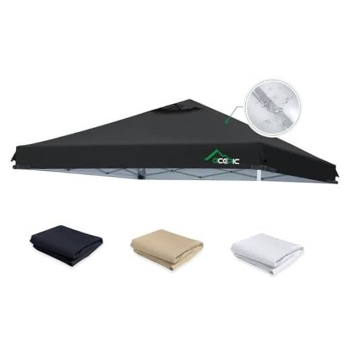 Black canopy replacement top with air vent, top only for 10x10 pop up canopy