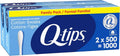 Cotton swabs pack with two boxes, 500 count each (1,000 total)