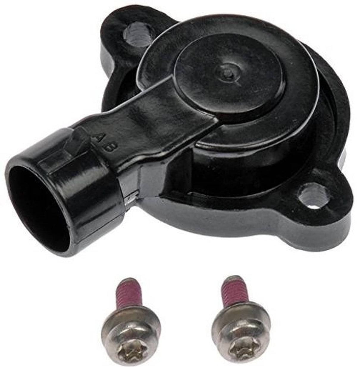 Throttle position sensor with black housing and two metal mounting screws