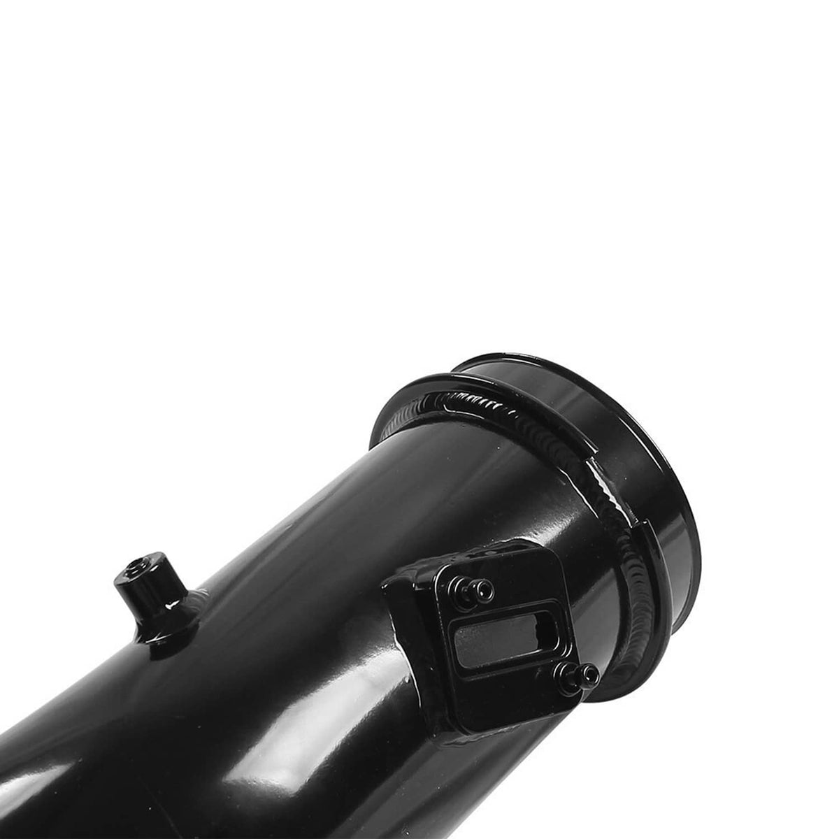 Gloss black intake pipe end with mounting plate for air intake installation