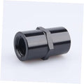 Black aluminum 1/4 in NPT female piping coupler with internal threads