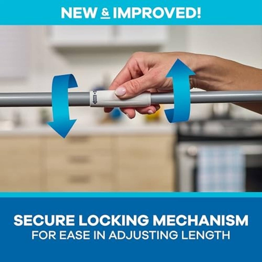 Extendable sweeper handle with secure locking mechanism for adjusting length