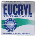 Eucryl Freshmint toothpowder box with mint-green flavor panel