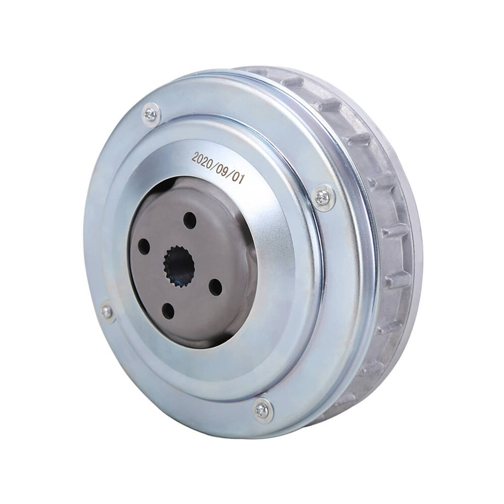 Silver sliding sheave pulley with round center hub and mounting bolt holes