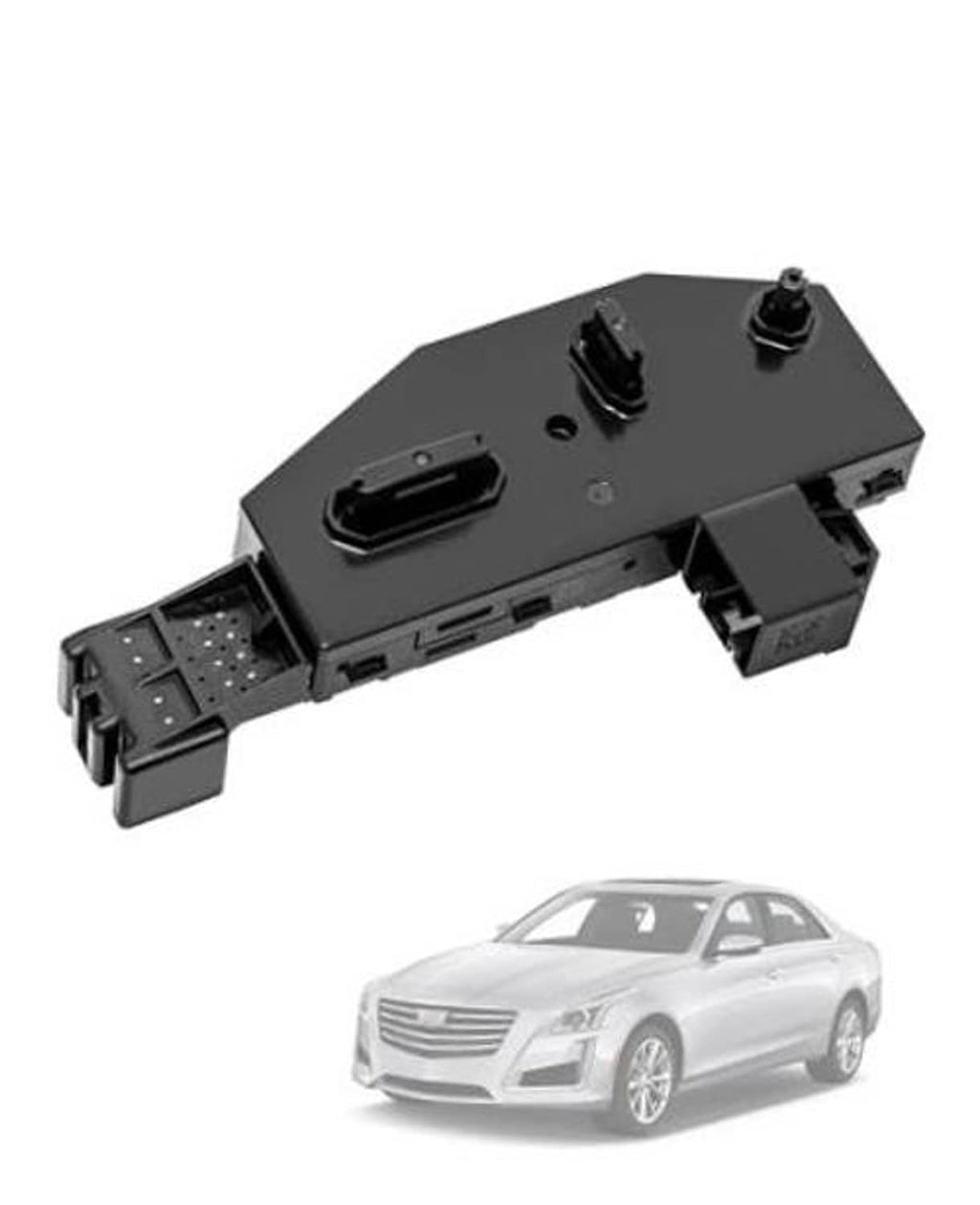Driver-side power seat adjust switch with rocker knobs and wiring connector
