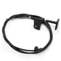 Black engine hood release cable with mounting bracket and handle, replacement part
