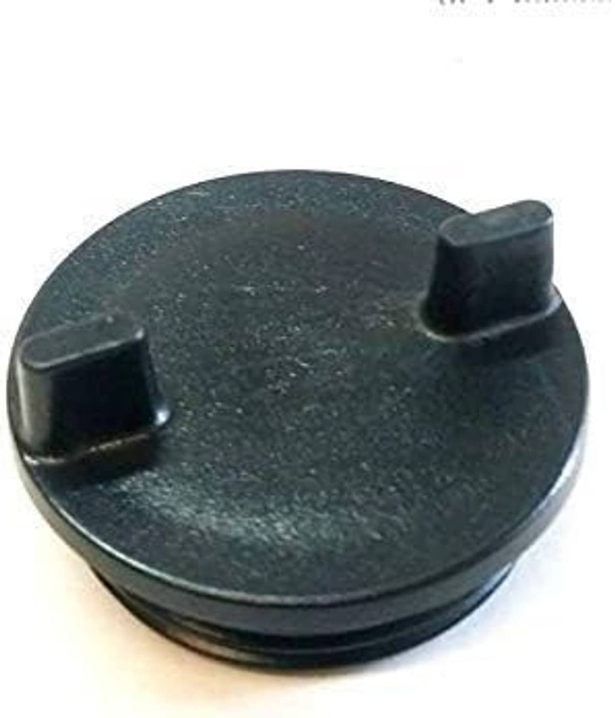 Black non-locking gas deck fill cap, domed top with grip tabs