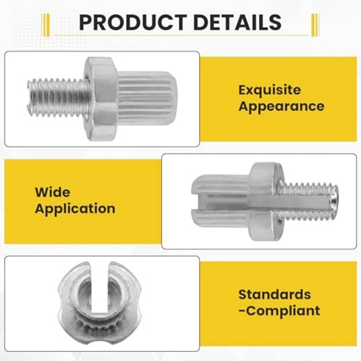 Close-up of silver bike brake cable adjuster screws with threaded bolts and ribbed heads