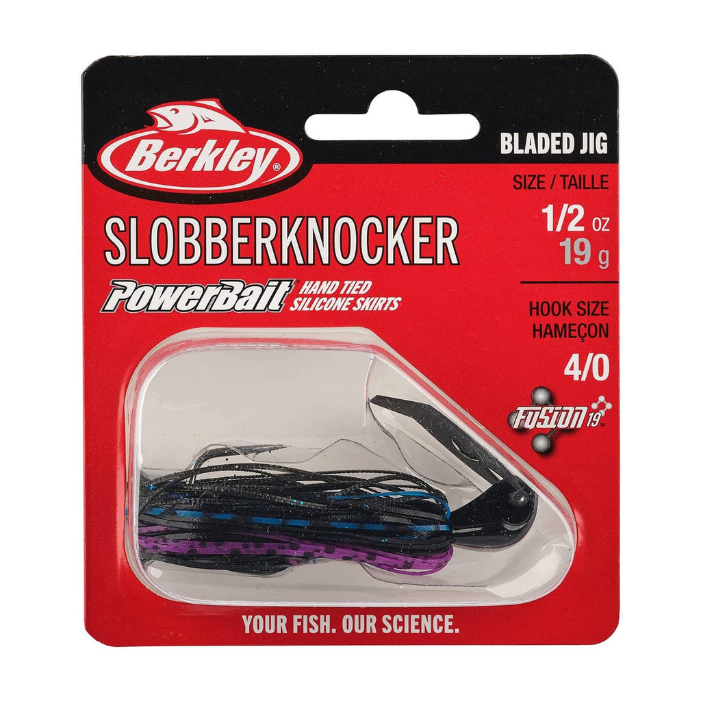 Berkley Slobberknocker bladed jig blister card with black/blue/purple lure