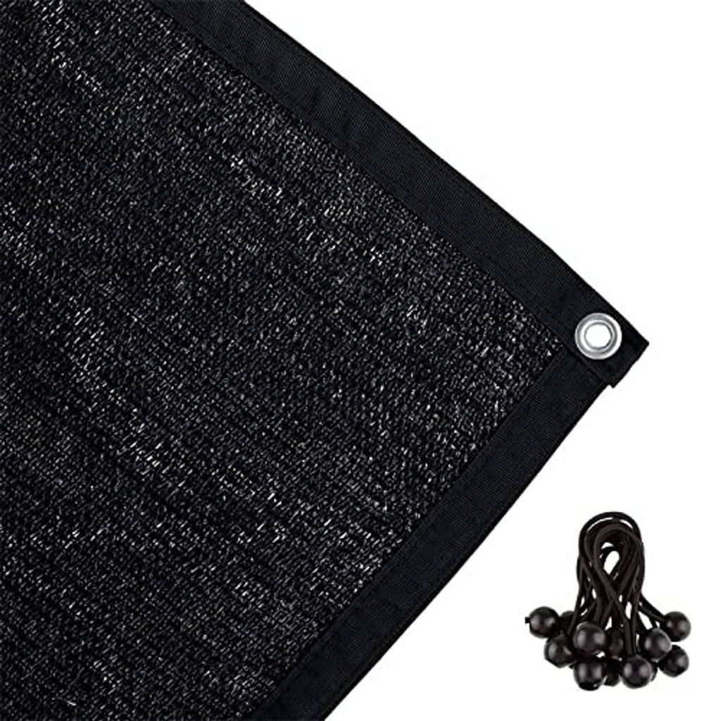 Black sunblock shade panel with reinforced border and round eyelet grommet
