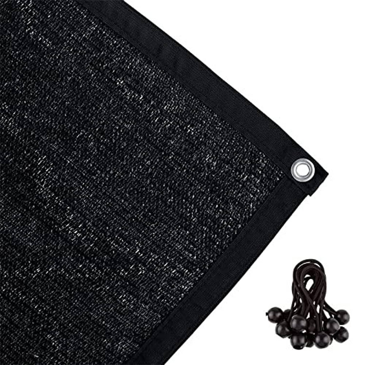Black sunblock shade panel with reinforced border and round eyelet grommet