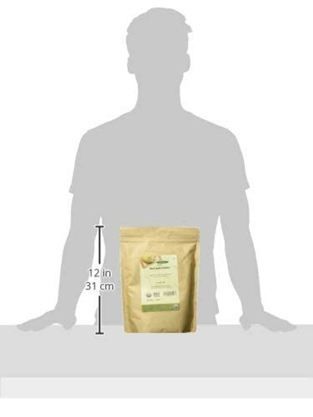 Davidson's Organic tea pouch with size guide, 12 in (31 cm) height