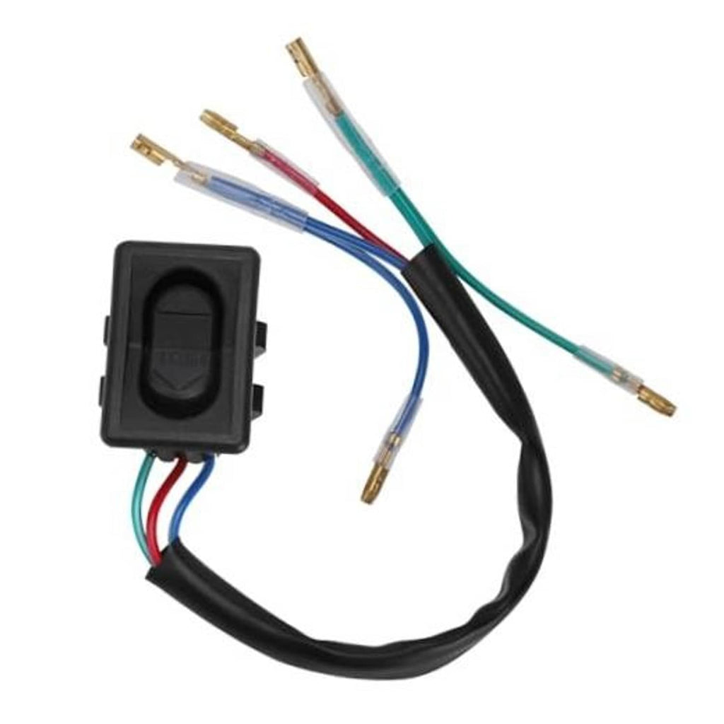 Black tilt switch with multicolor wiring harness and brass bullet connectors