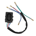 Black tilt switch with multicolor wiring harness and brass bullet connectors