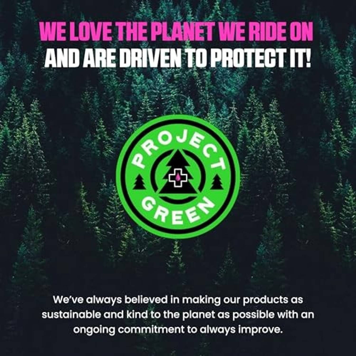 Eco-friendly badge for the tubeless setup kit with green logo over trees