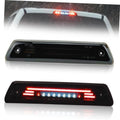 LED third brake light assembly with black housing and glowing red LED strip