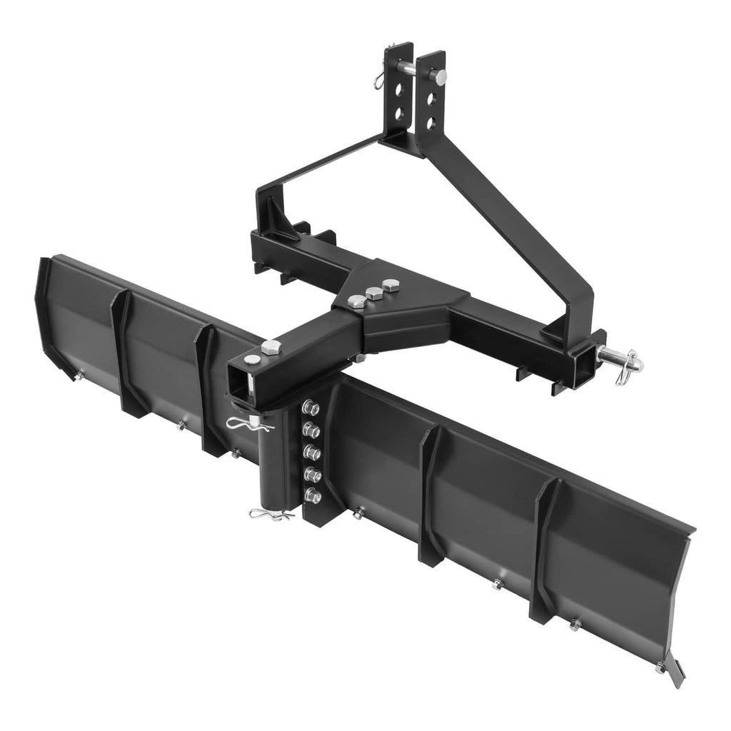 3-point rear grading blade scraper, 52 in wide, black steel with mounting hardware