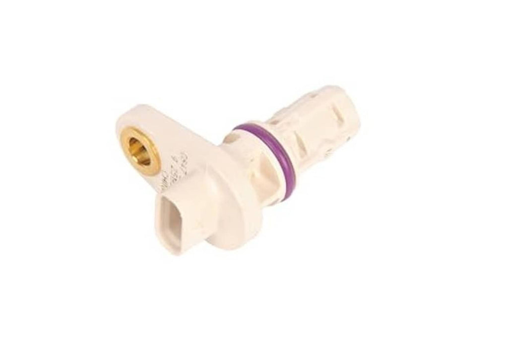 Crankshaft position sensor, beige plastic body with side connector and purple ring