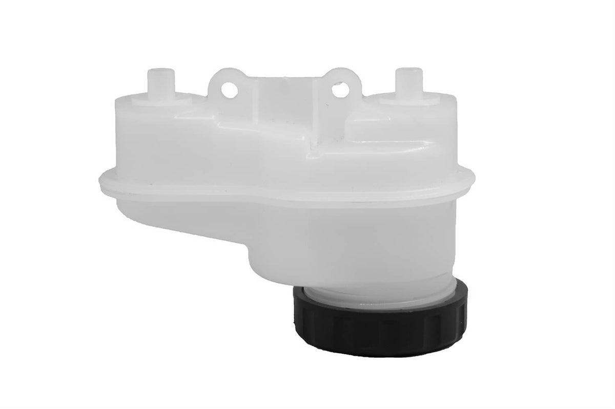 White brake master cylinder reservoir underside with black cap base
