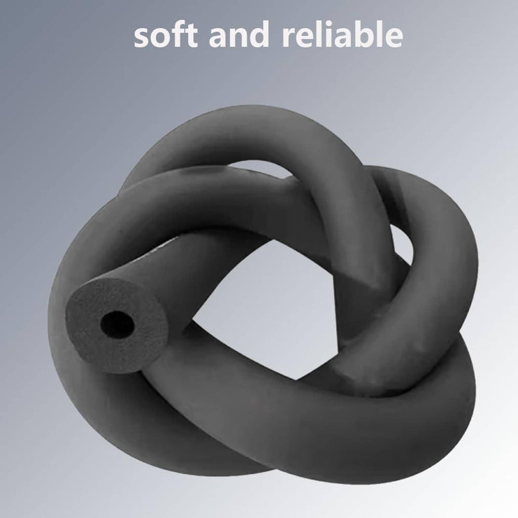 Black foam pipe insulation tube, layered roll with hollow opening