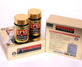 Hongsamjeong ginseng extract bottles with gold caps and cardboard box packaging