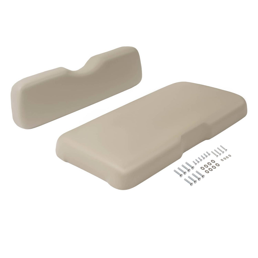 Stone seat cushion and backrest set with mounting screws and washers