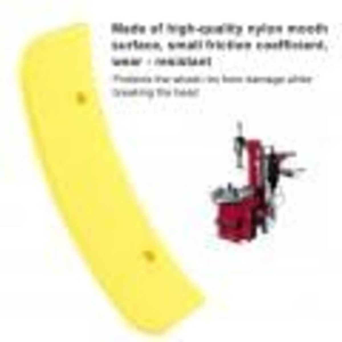 Yellow plastic tire tool cover, curved piece with two mounting holes