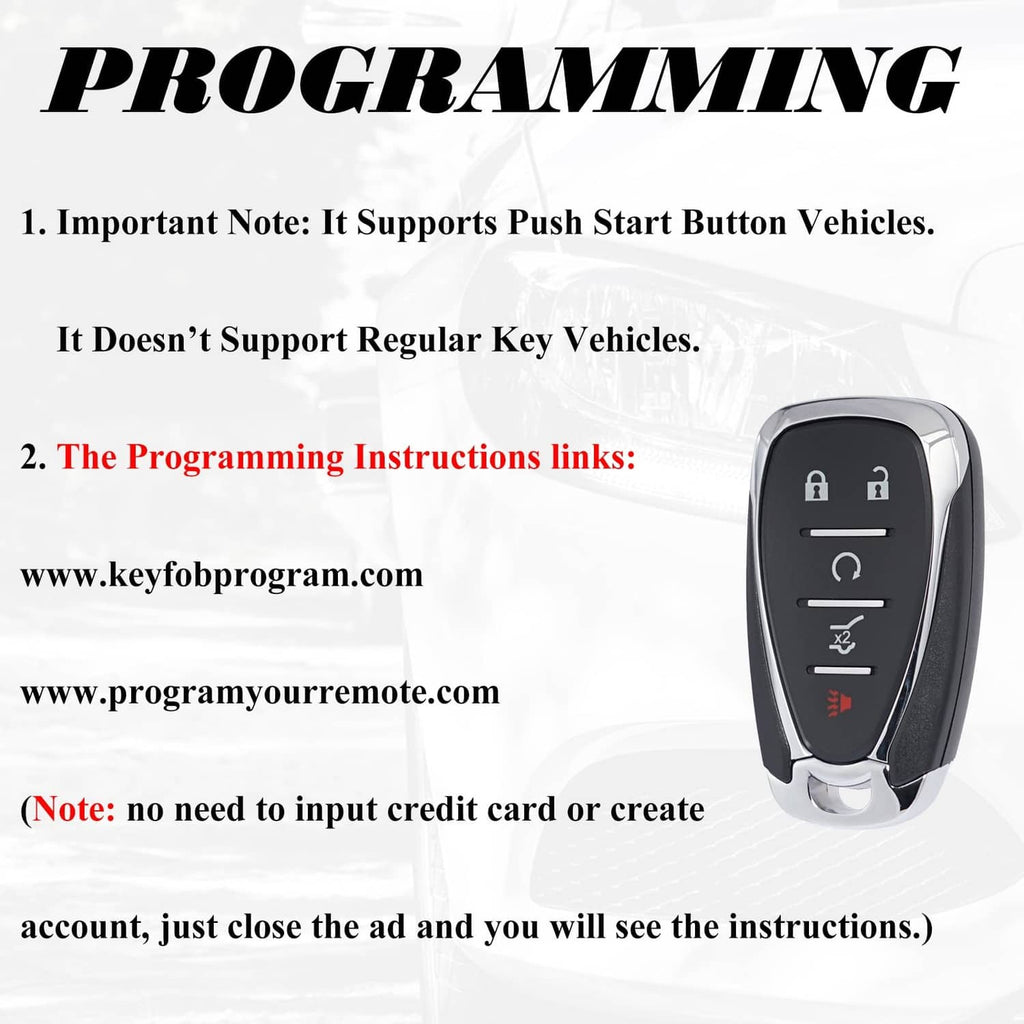 Black 5-button smart key fob replacement, front with chrome bottom