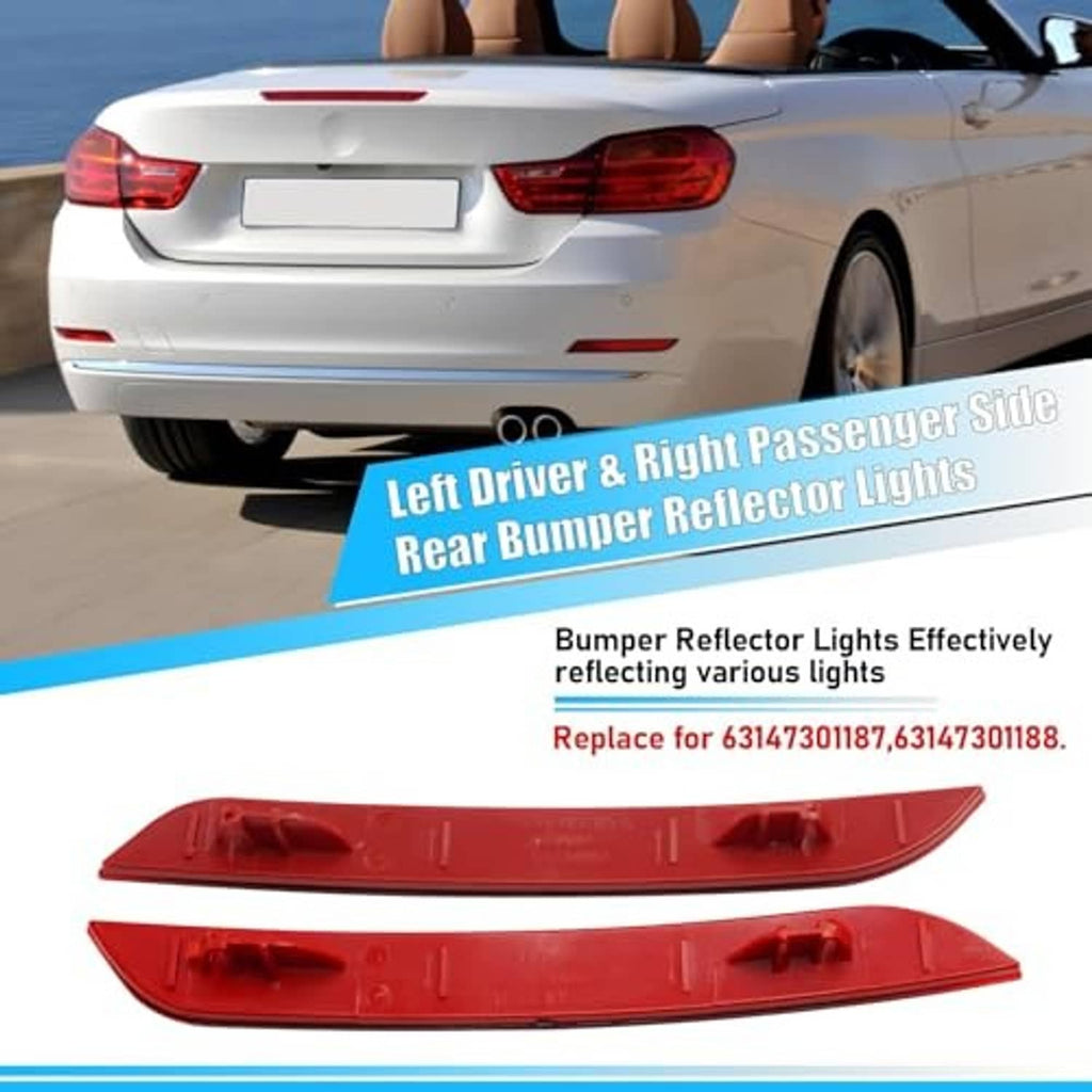 Red rear bumper reflector lights set with molded mounting tabs for left and right