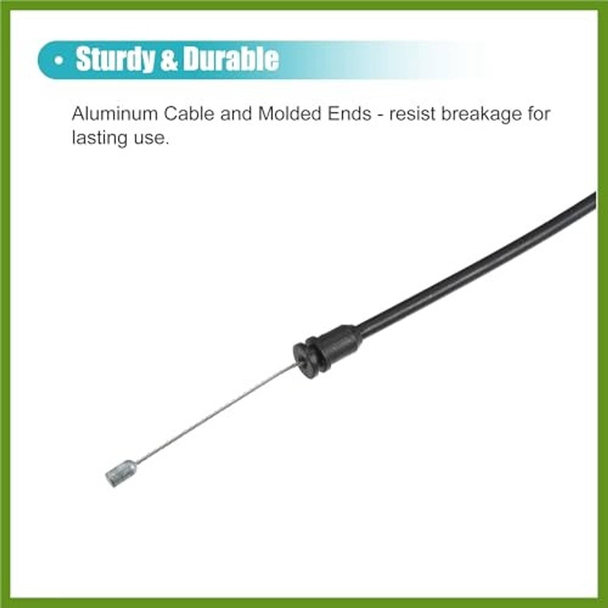 Black hood release cable with metal end and molded connector