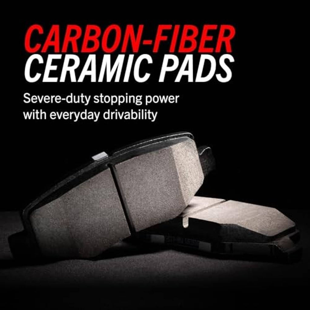 Carbon-fiber ceramic brake pads set, shown as three gray pad pieces