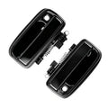 Black exterior door handle set showing two handles with spring linkage.