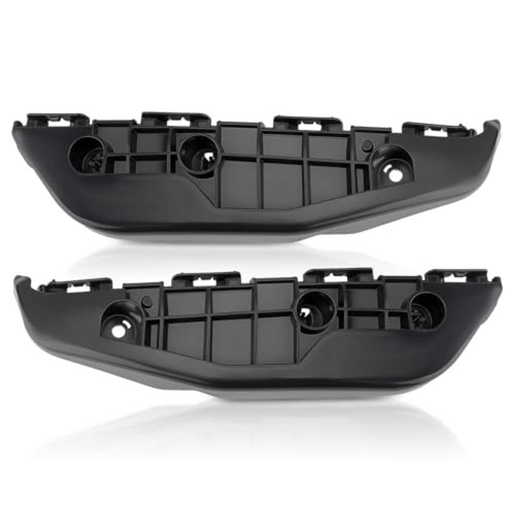 Black front bumper bracket pair with recessed openings and mounting points