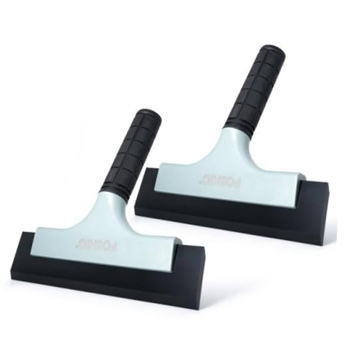 2-pack car window squeegees with light-gray blades and black double-edge rubber sections