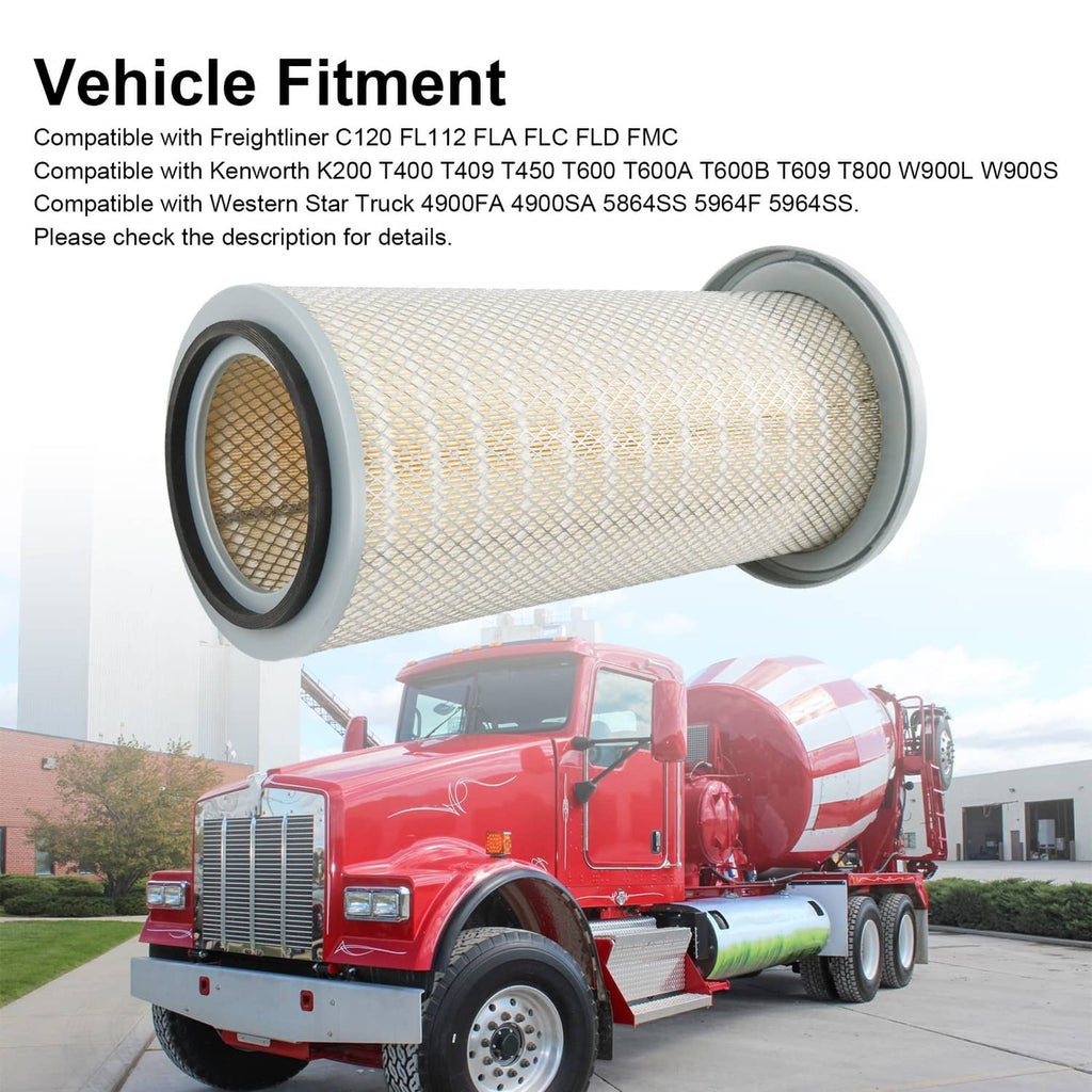 Air filter element cylindrical with pleated mesh media and gray rubber gasket end ring
