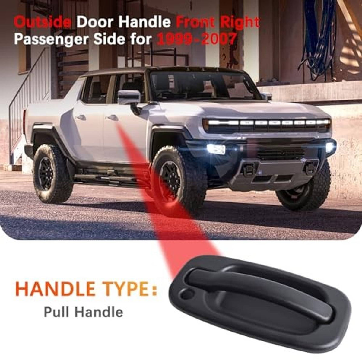 Outside door pull handle, black with key hole opening