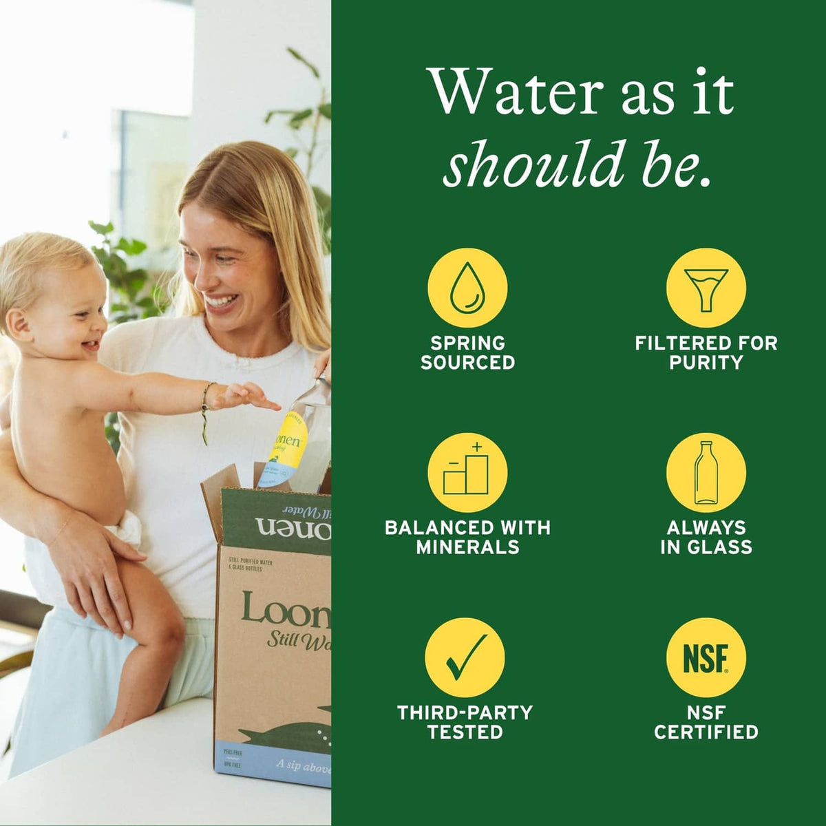 Loonen sparkling water glass bottle with multipack box