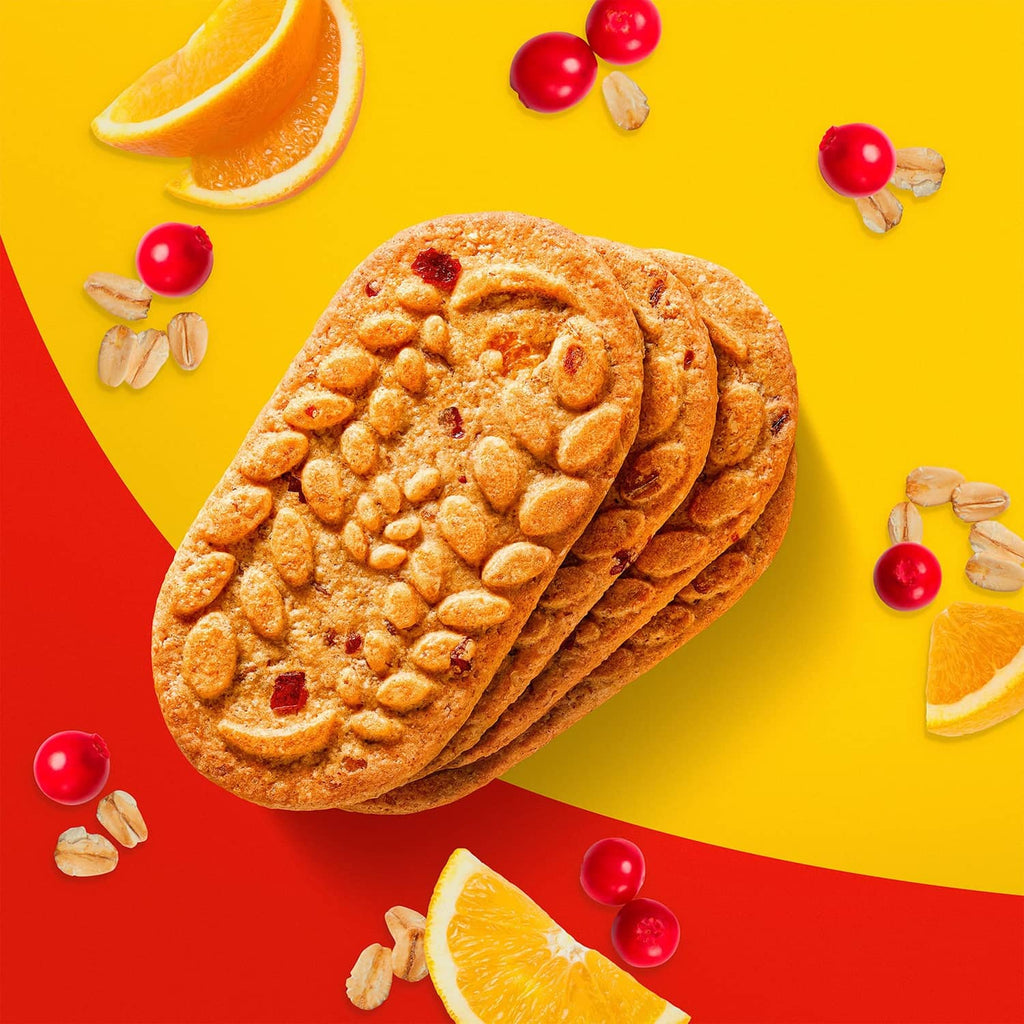 Belvita Crunchy cranberry-orange breakfast biscuits, stacked cookies