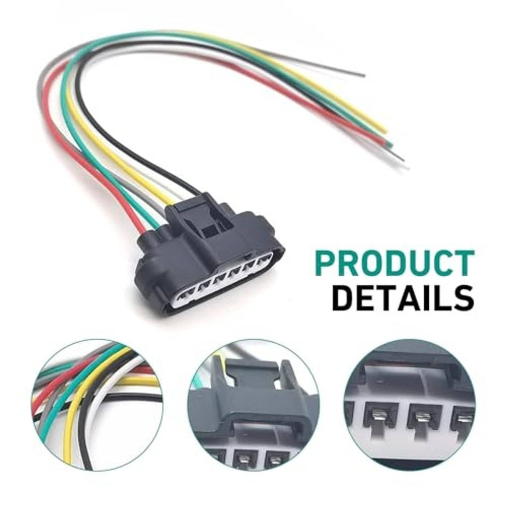 Throttle sensor wiring pigtail set with black connector housing and multi-wire leads, details