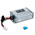 DC-DC step-down voltage converter with red/black leads and blue fuse