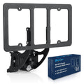 Black front license plate mount bracket with license plate frame and hardware