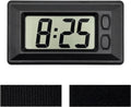 Mini portable digital car dashboard clock, black case with 8:25 LCD time display