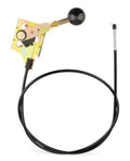 Throttle control cable assembly with black cable and yellow lever, ball knob end