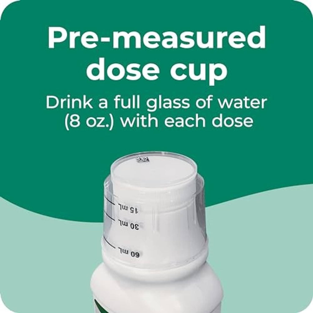 Pre-measured dose cup shown with Dulcolax Liquid saline laxative bottle